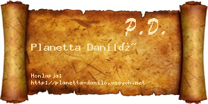 Planetta Daniló névjegykártya